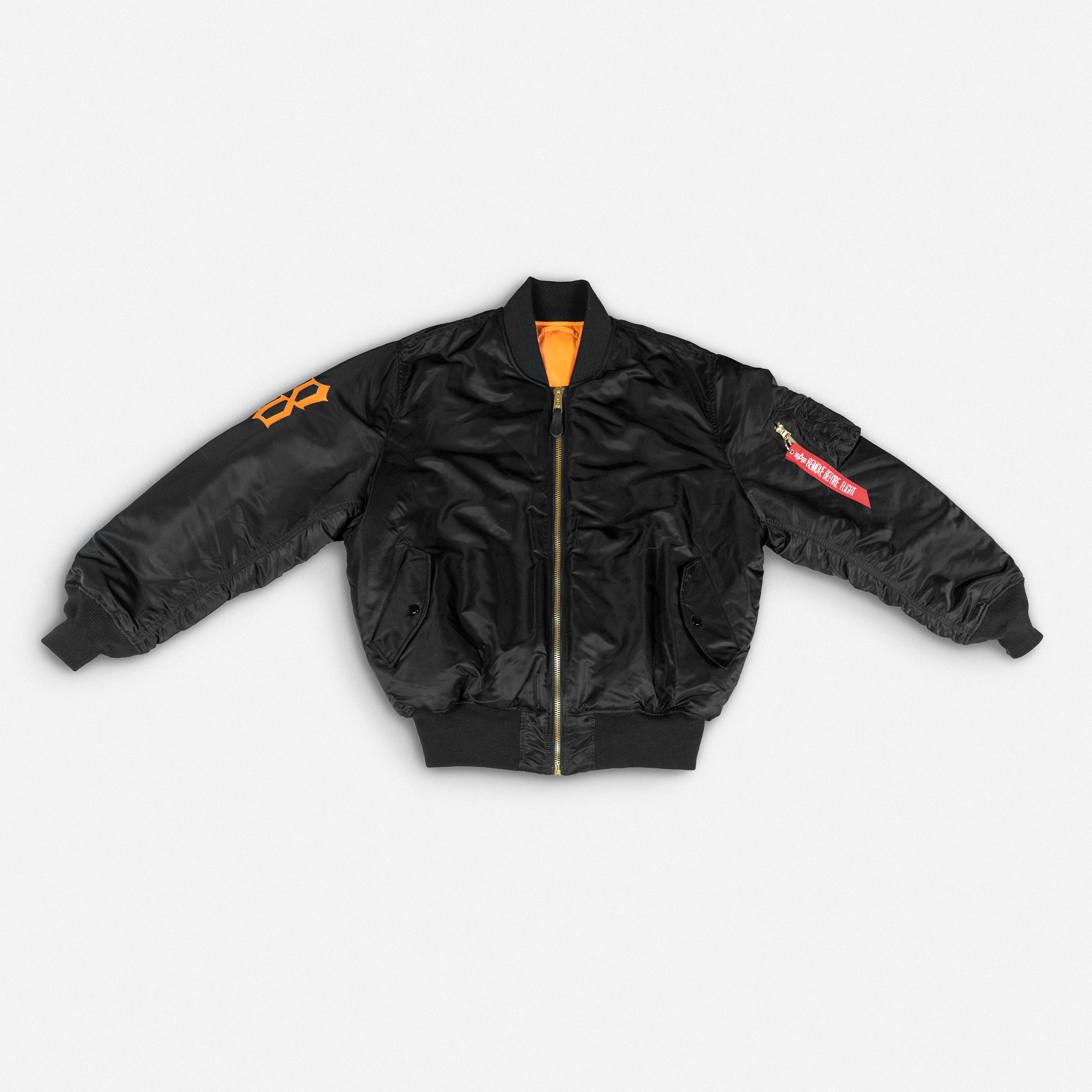 MDG LOS ANGELES BOMBER JACKET BLACK AND ORANGE (EIGHTH COLLECTION)